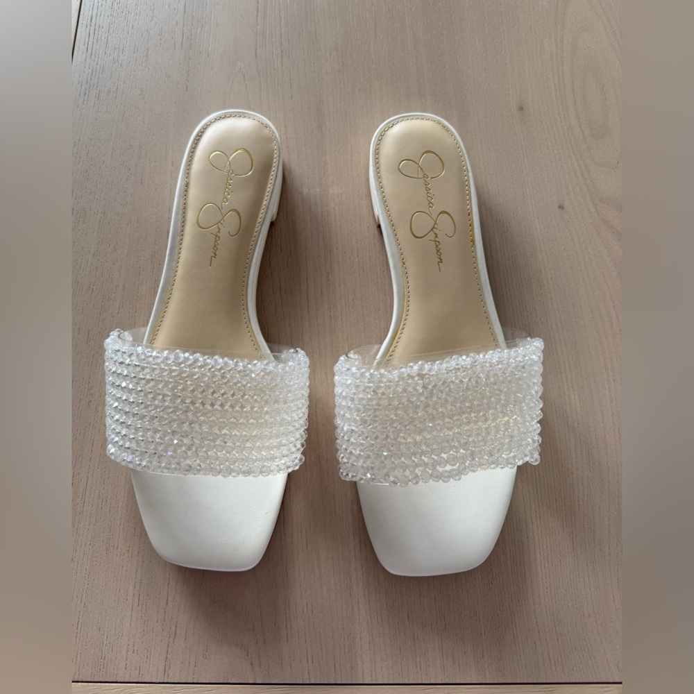 Jessica Simpson Cream Ghilley Slide Sandals / Size 9 ( New-No Box )